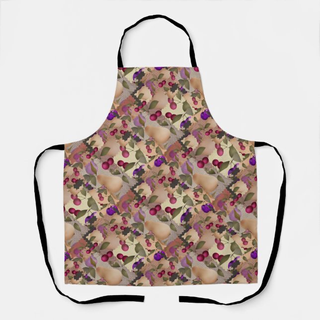 Früchte, Patchwork, Beeren, Birne, Kirsche, Pflaum Schürze (Vorderseite)