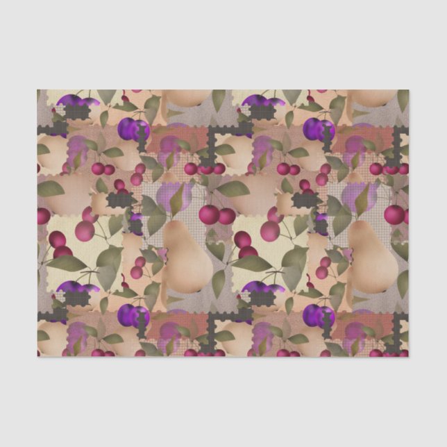 Früchte, Patchwork Seidenpapier (Vorderseite)