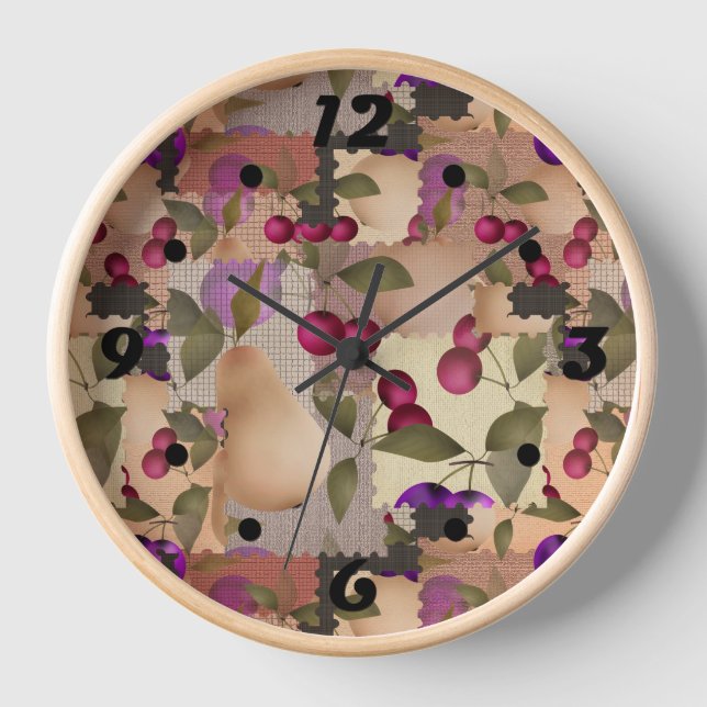 Früchte, Patchwork Uhr (Vorderseite)