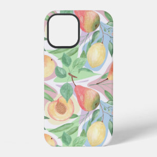 Früchte, Pfirsiche, Birnen, Zitronen, Aquarell iPhone 12 Hülle