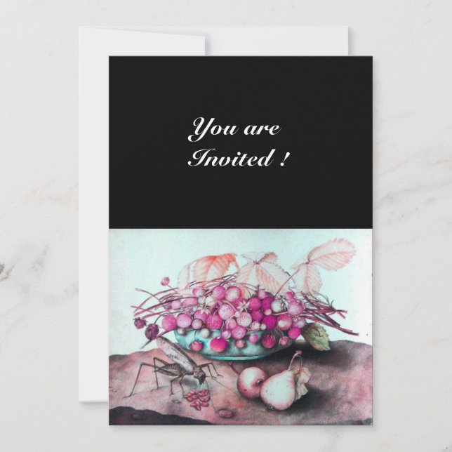 FRÜCHTE/STRAWBERRIEN UND ERBEN DER SAISON EINLADUNG (Vorderseite)