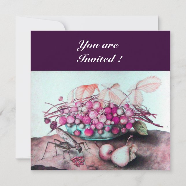 FRÜCHTE/STRAWBERRIEN UND ERBEN DER SAISON EINLADUNG (Vorderseite)