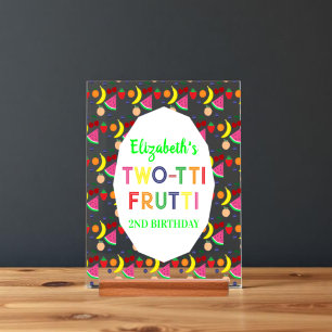 Früchte Two-tti Frutti 2. Geburtstag Acrylschild