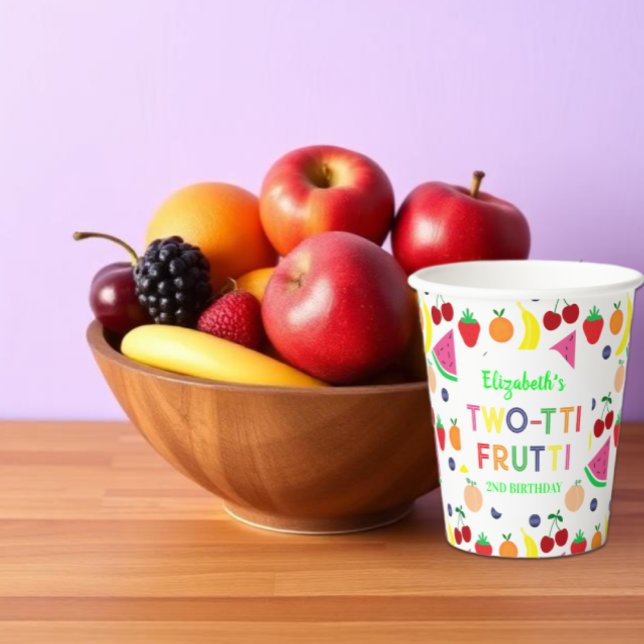 Früchte Two-tti Frutti 2. Geburtstag Pappbecher (Von Creator hochgeladen)