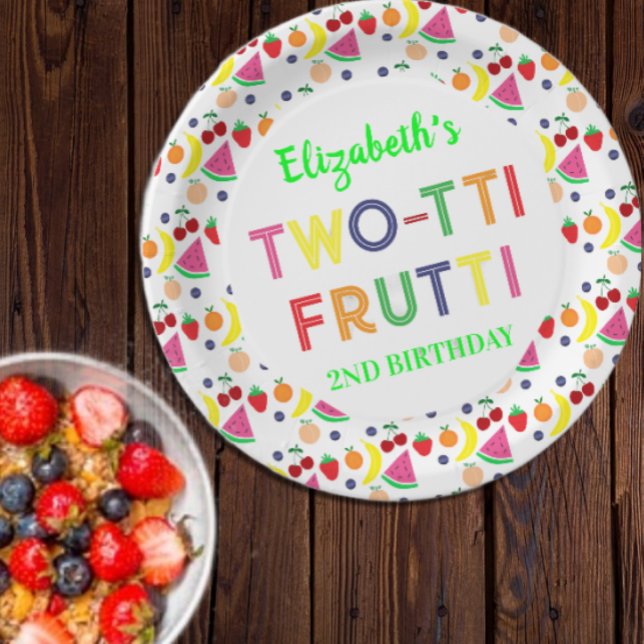 Früchte Two-tti Frutti 2. Geburtstag Pappteller (Von Creator hochgeladen)