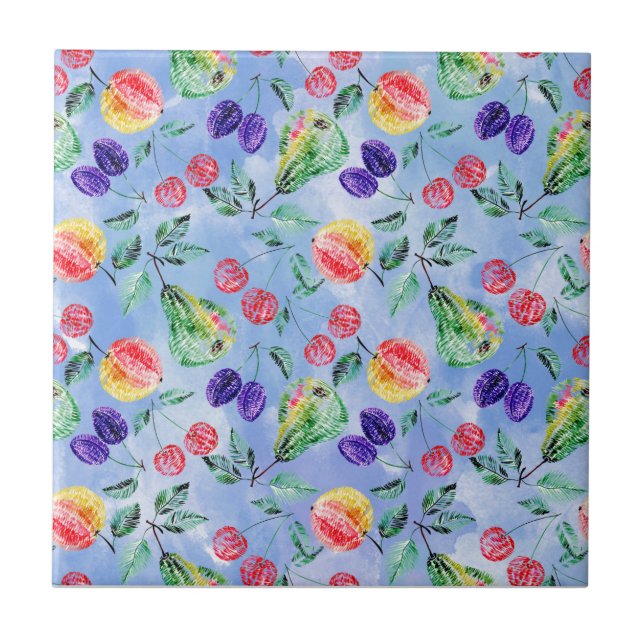 Früchte und Beeren. Fliese (Vorderseite)