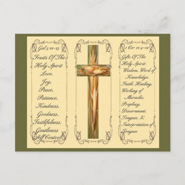 Früchte und Geschenke aus der heiligen Spirituosen Postkarte (Vorderseite)