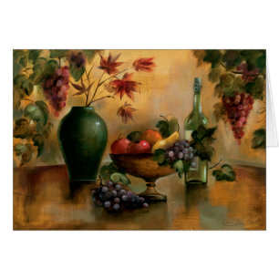 Früchte und Wein mit Herbst-Farben