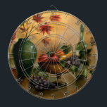Früchte und Wein mit Herbst-Farben Dartscheibe<br><div class="desc">© Silvia Vassileva/wildes Apple.  Dieses Bild kennzeichnet einen Überfluss an den Früchten und an den Weinen. Das Bild wurde unter Verwendung der warmen Herbstfarben gezeichnet.</div>