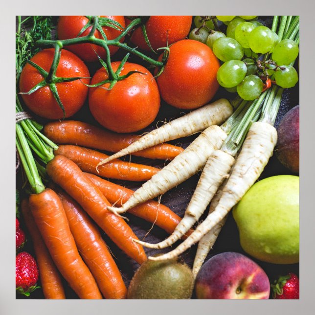 Früchte & Veggies Küchenplakat Poster (Vorne)