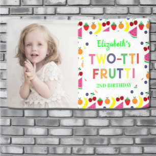 Früchte Zwei-tti Frutti 2. Geburtstag Banner