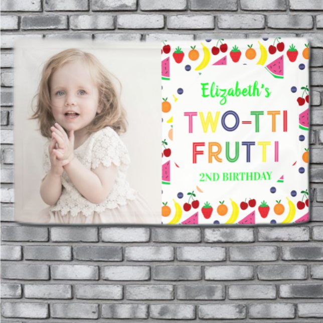 Früchte Zwei-tti Frutti 2. Geburtstag Banner (Von Creator hochgeladen)