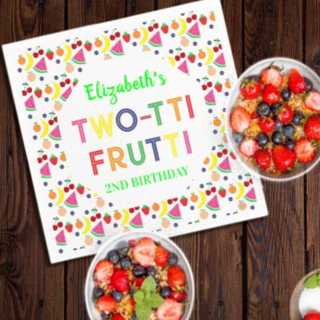 Früchte Zwei-tti Frutti 2. Geburtstag Serviette (Von Creator hochgeladen)