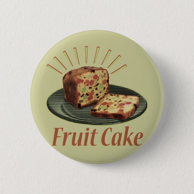 Früchtebrot Früchte Kuchen Button (Vorderseite)