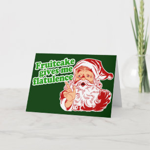 Früchtebrot lässt den Weihnachtsmann furzen Feiertagskarte