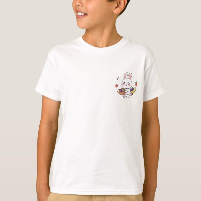 Früchtekorb-Hasen-Kinder T-Shirt (Vorderseite)