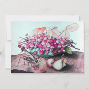 FRUCHTEN DER SAISON / STRAWBERRIES, PEARS Fuchsia  Ankündigung