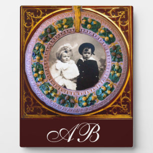 FRUCHTENINNENRENAISSANCE OBST MONOGRAMM FOTOPLATTE