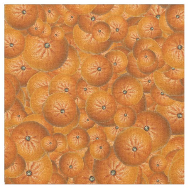 Fruchtes Fun Mandarine Druckmuster Stoff (Nahaufnahme)