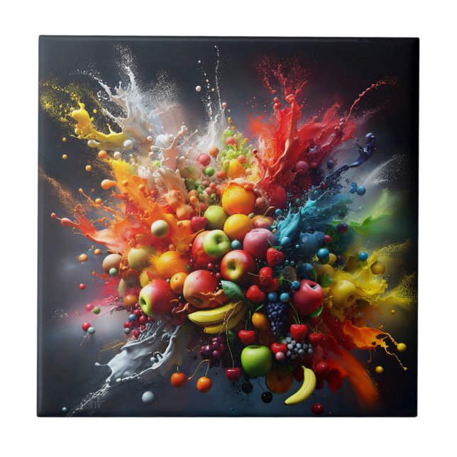 Fruchtexplosion Fliese (Vorderseite)