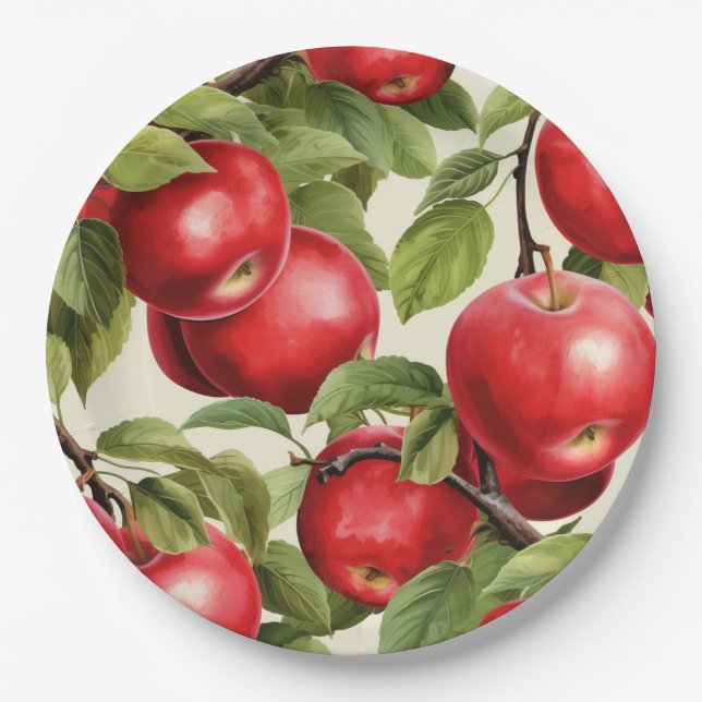 Fruchtfiesta - Thema buntes Obst Pappteller (Vorderseite)