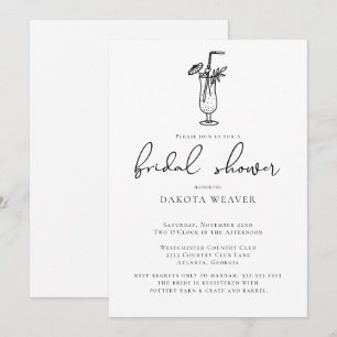 Fruchtgetränk Schwarz-weiß Kalligrafie Brautparty Einladung