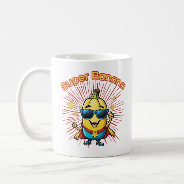 Fruchthero: Super Banana Adventure kawaii Kaffeetasse (Links)