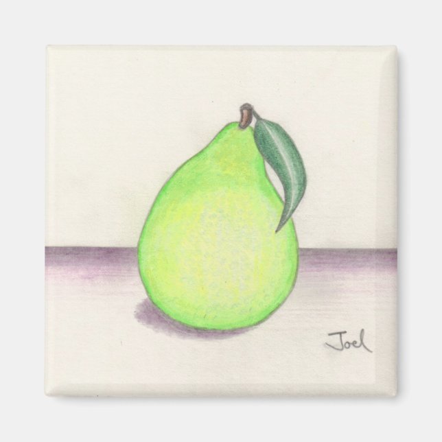 FRUCHTIGE BIRNE Magnet (quadratisch) (Vorne)