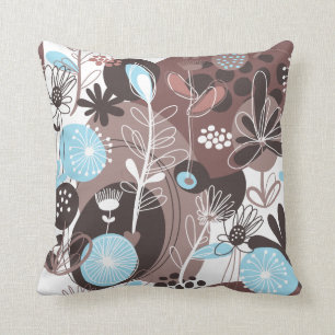 Früchtige Blumen Kühle Süße Mädchenhafte Retro Blu Kissen