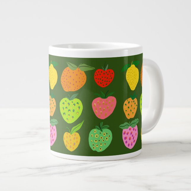 Fruchtige Fruchtmuster riesige Tasse (Vorderseite Rechts)