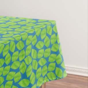 Fruchtige grüne Grenzen auf blauem Hintergrund, um Tischdecke