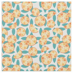 Fruchtiges Retro orange Scheibe-Muster Stoff