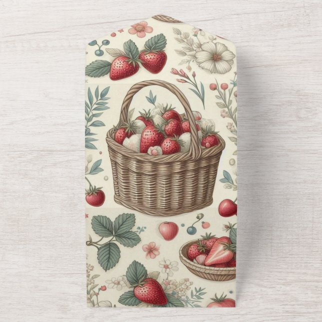 Fruchtkorb Gingham Spaß All In One Einladung (Außenbereich)