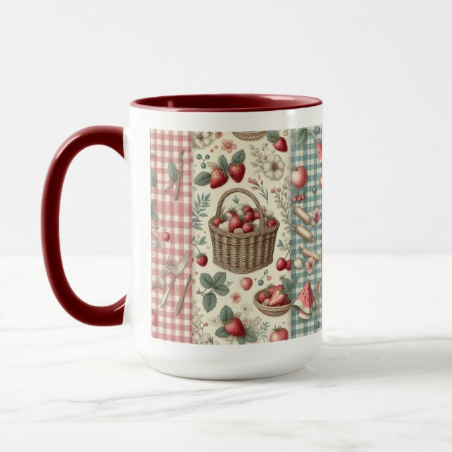 Fruchtkorb Gingham Spaß Tasse (Links)