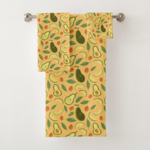 Fruchtkörbe Musterkollektion - Avocado Badhandtuch Set