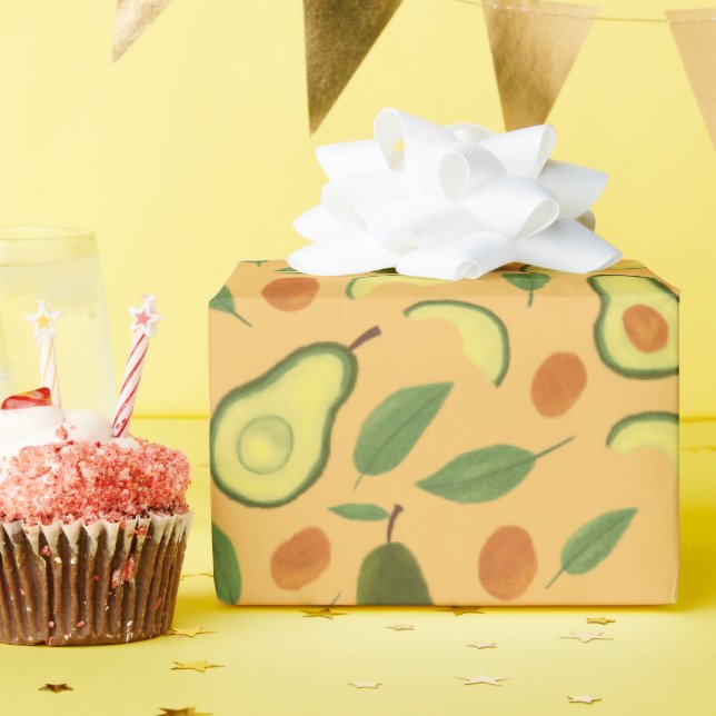 Fruchtkörbe Musterkollektion - Avocado Geschenkpapier (Geburtstagsparty)