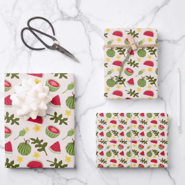 Fruchtkörbe Musterkollektion - Wassermelone Geschenkpapier Set (Vorderseite)