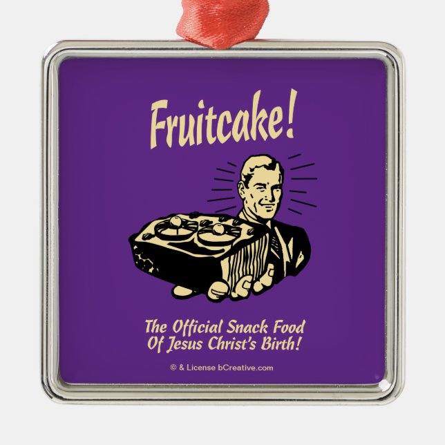 Fruchtkuchen! Die Snackspeise der Geburt Jesu Silbernes Ornament (Vorne)