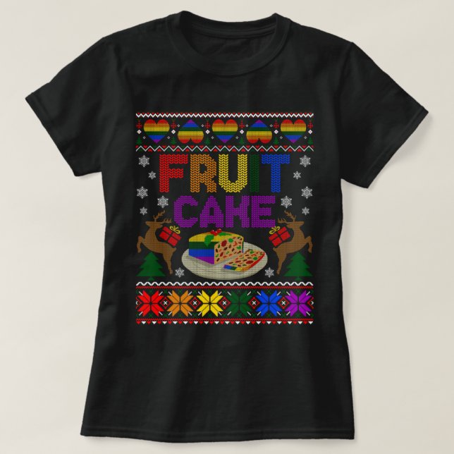Fruchtkuchen Funny Gay Ugly Weihnachtskraut LGBT S T-Shirt (Design vorne)