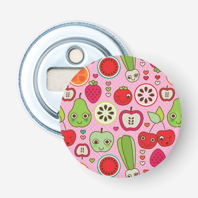 Fruchtküchen-Illustrationsmuster Flaschenöffner (Vorderseite)