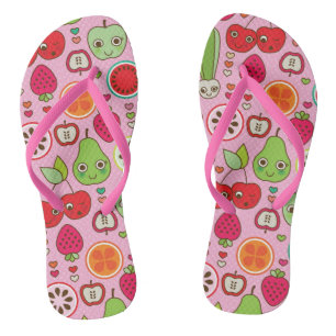 Fruchtküchen-Illustrationsmuster Flip Flops