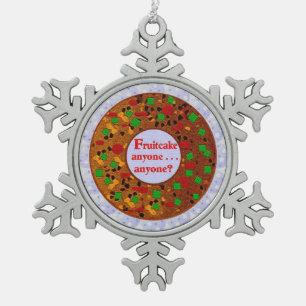 Fruchtkuchen Schneeflocken Zinn-Ornament