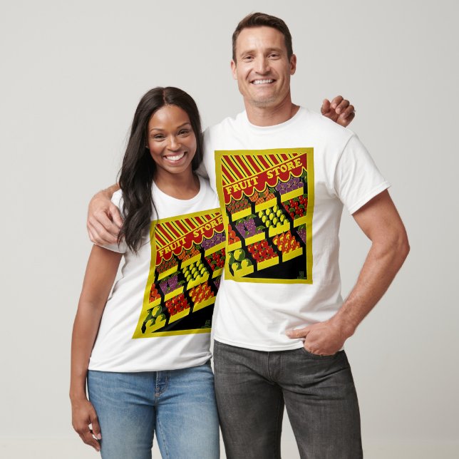 Fruchtladen - Hellrotes Vintages WPA-Poster T-Shirt (Unisex)
