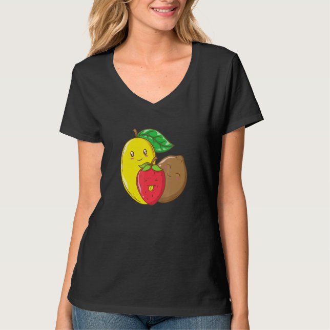 Fruchtmischung mit Mango-Erdbeere und Kiwi T-Shirt (Vorderseite)