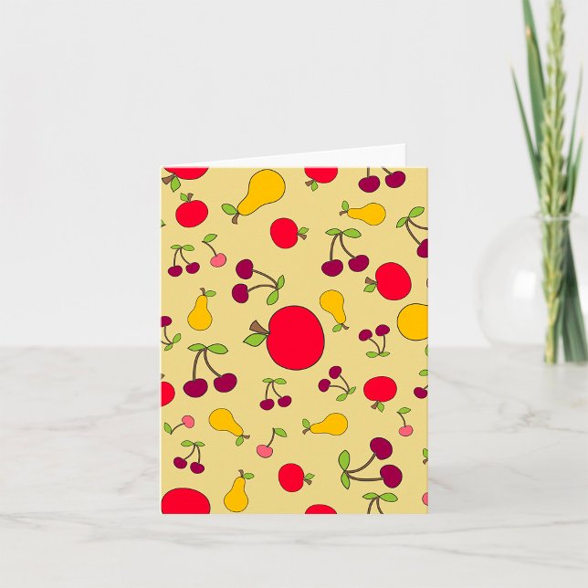 Fruchtmuster Äpfel Kirschen und Birnen Karte (Von Creator hochgeladen)