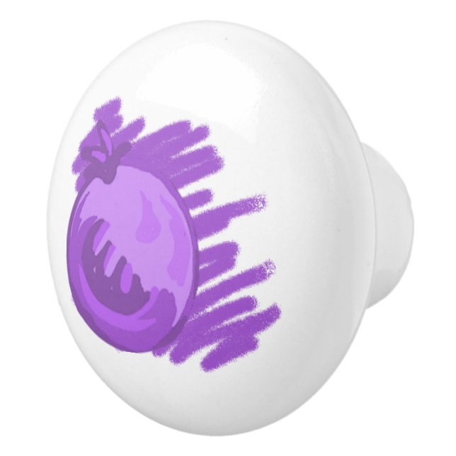 Fruchtmuster Blaubeeren und Creme Keramikknauf (Rechts)