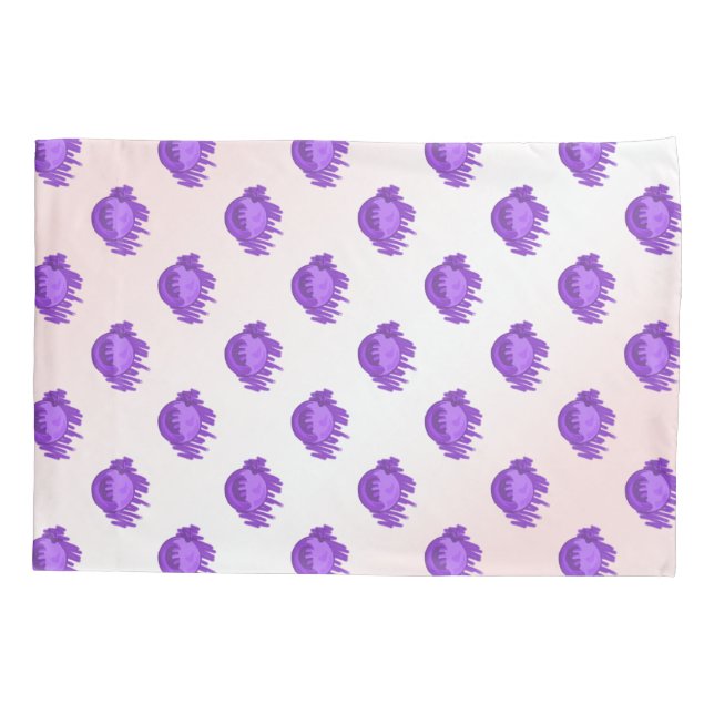 Fruchtmuster Blaubeeren und Creme Kissenbezug (Rückseite)