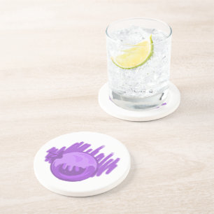 Fruchtmuster Blaubeeren und Creme Sandstein Untersetzer