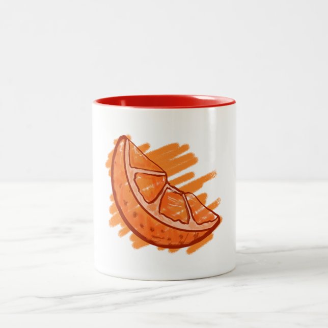 Fruchtmuster Blut Orange Geschenke Zweifarbige Tasse (Mittel)