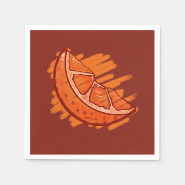 Fruchtmuster Blut Orange Serviette (Vorderseite)